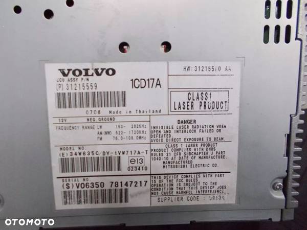 Radio czytnik CD Volvo S40 V50 C30 C70 31215559 - 2