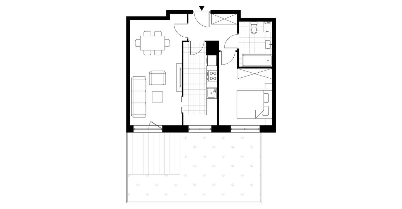 2-pokojowe mieszkanie 47m2 + ogródek Bez Prowizji - Pełny obrazek: 3/8