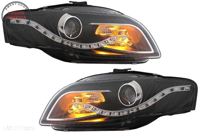 Faruri LED DRL Audi A4 B7 (11.2004-03.2008) DAYLIGHT Negru- livrare gratuita - 5