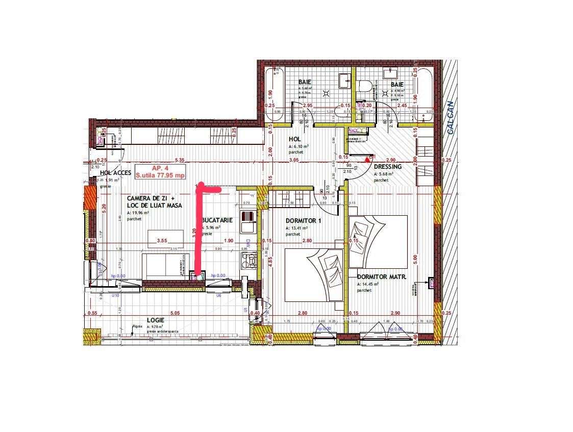 Apartament de 78mp utili(4 camere,2 bai, terasa)bloc nou,parter inalt — fotografia 1
