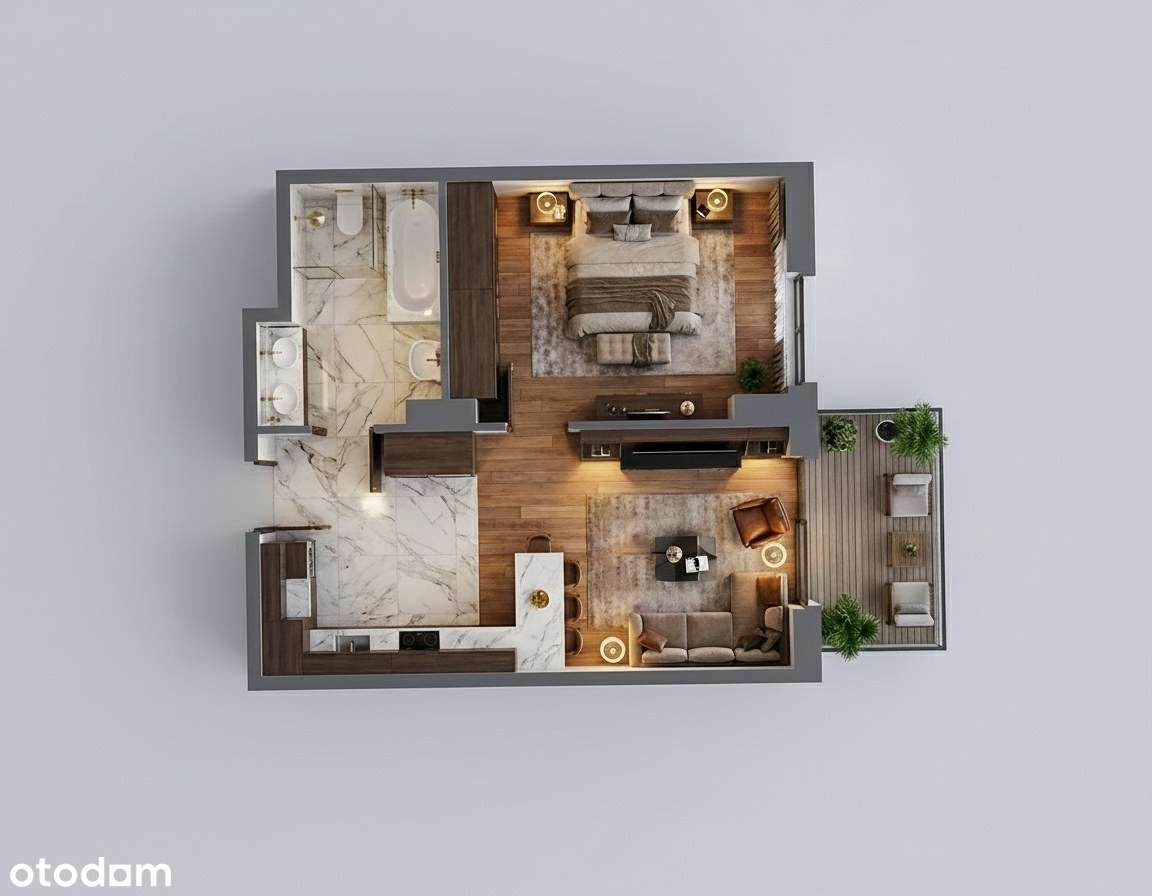 MEGA OKAZJA! 2 pok. 41m2 + balkon | GRATIS MP w hali oraz Smart Home! - Pełny obrazek: 2/7