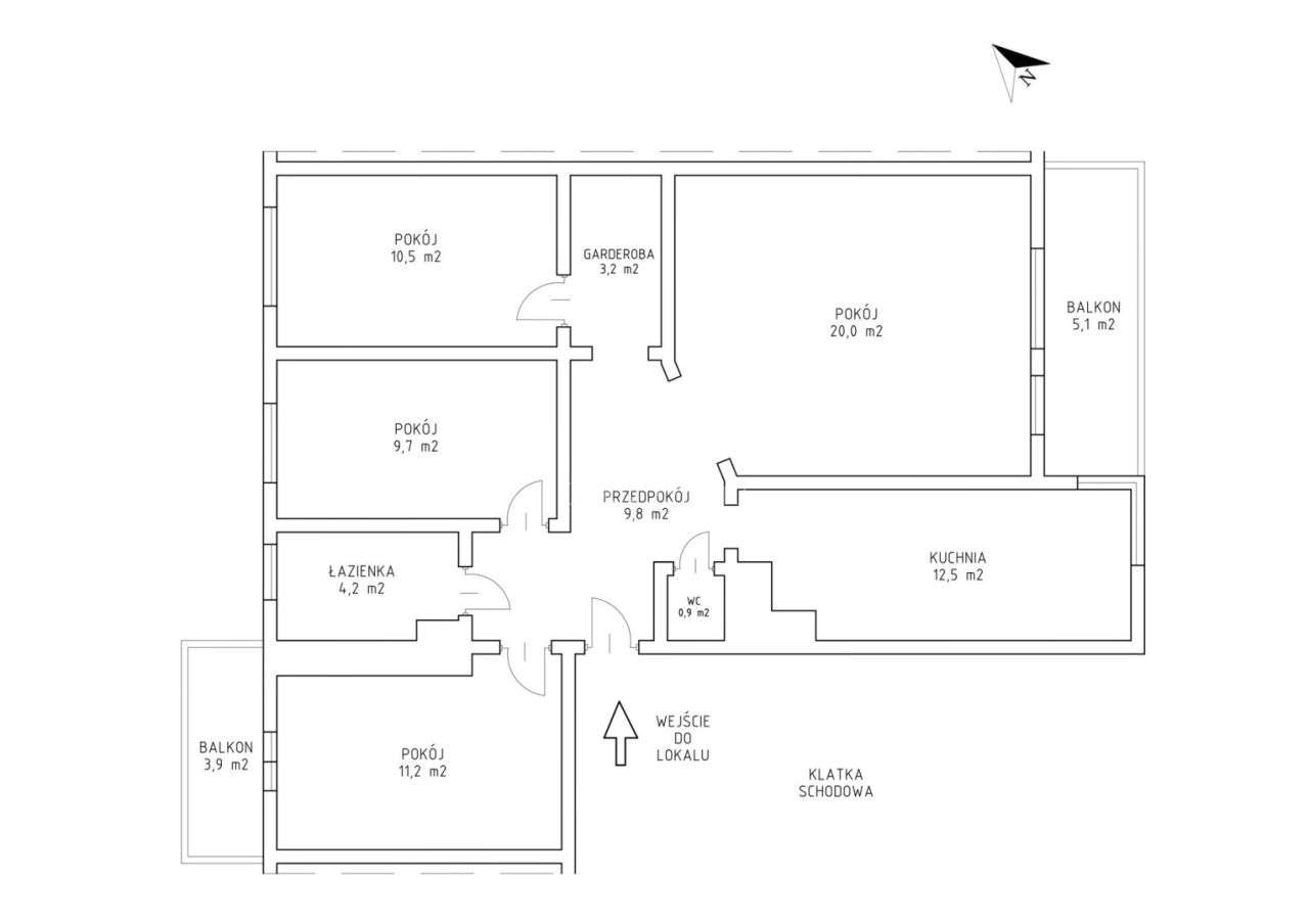 Krzyki, Rozkładowe, 4 pok, 82 m2, I p, Balkony-11