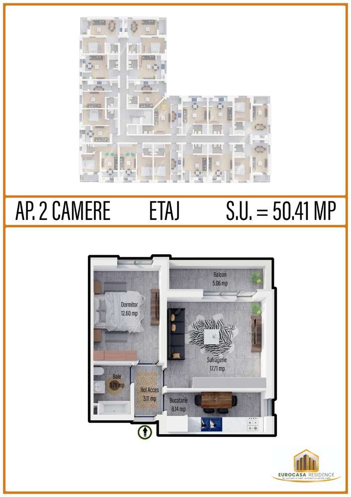 Apartament 2 camere decomandat, Eurocasa Residence, Militari Residence-0