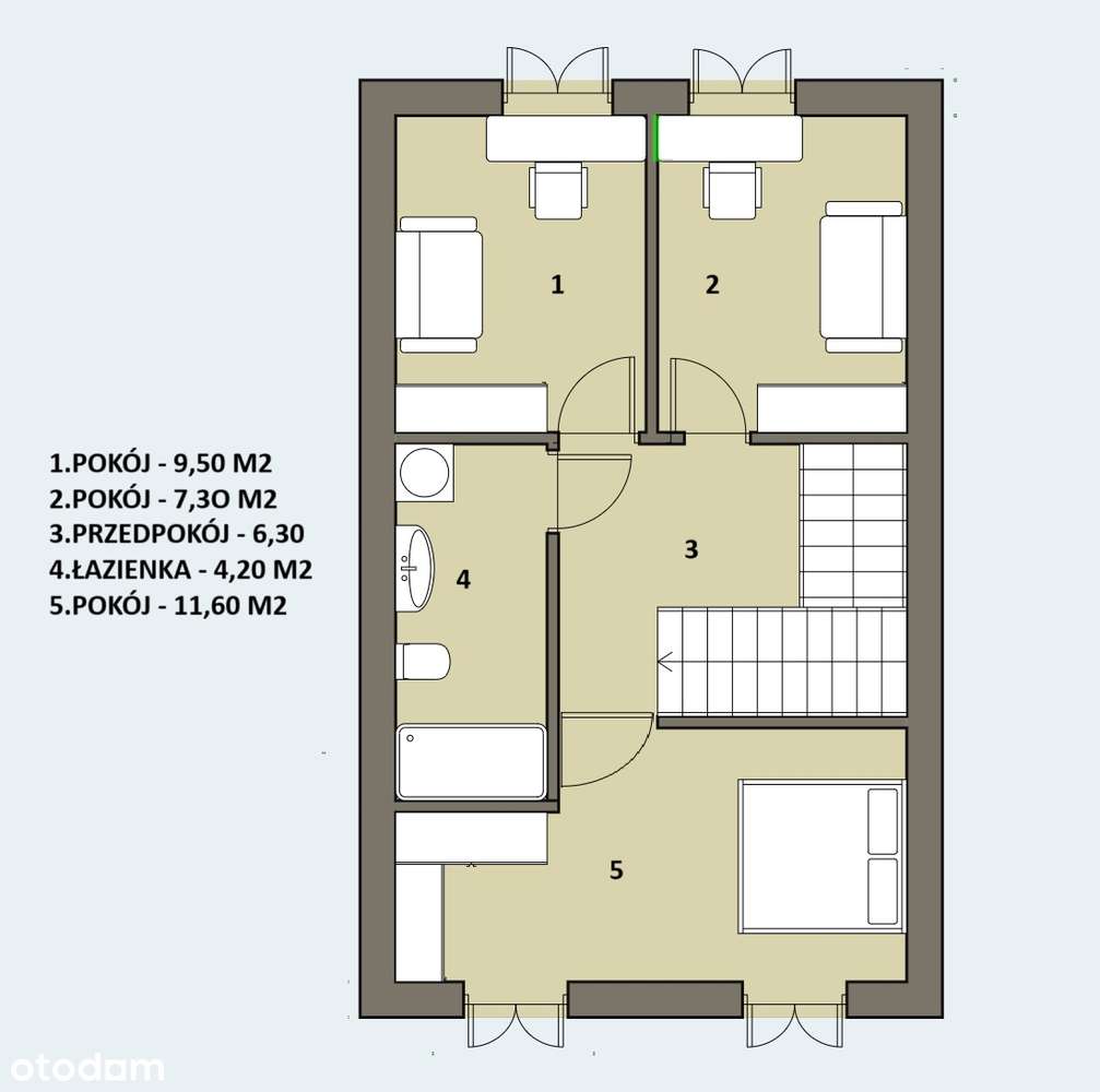 Dwupoziomowe mieszkanie I Ogródek I Miejsce postojowe - Pełny obrazek: 4/6