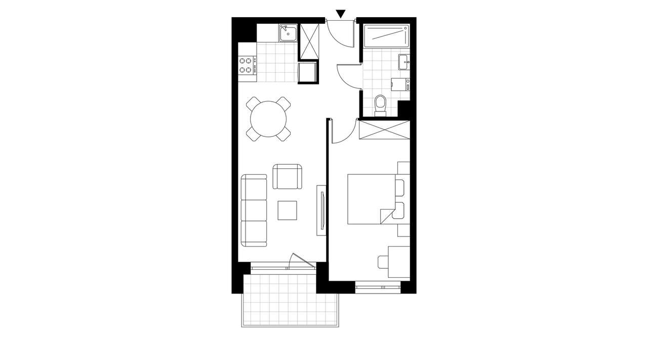 2-pokojowe mieszkanie 40m2 + balkon Bez Prowizji - Pełny obrazek: 3/6