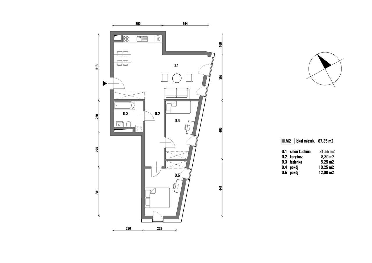 Westerplatte 5a | mieszkanie 3-pok. | III.M2 - Pełny obrazek: 2/9
