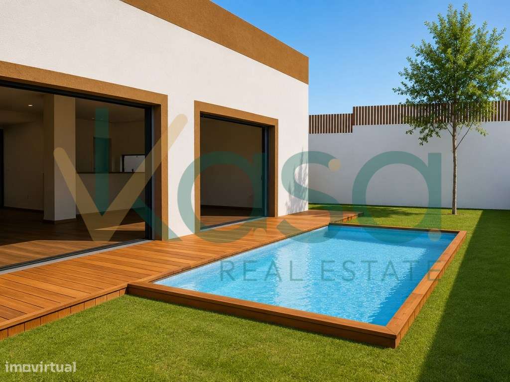 Moradia T4 térrea contemporânea com piscina e garagem-6