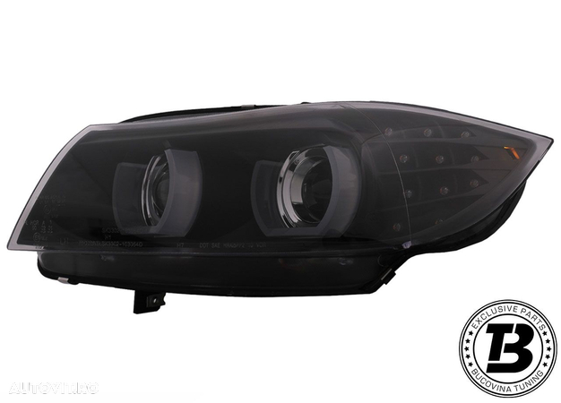 Faruri 3D LED Angel Eyes compatibile cu BMW Seria 3 E90 E91 AFS - 7