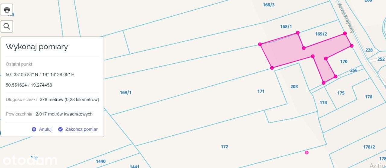 Działka budowlana Myszków/Armii Krajowej- negocjuj - Pełny obrazek: 4/6