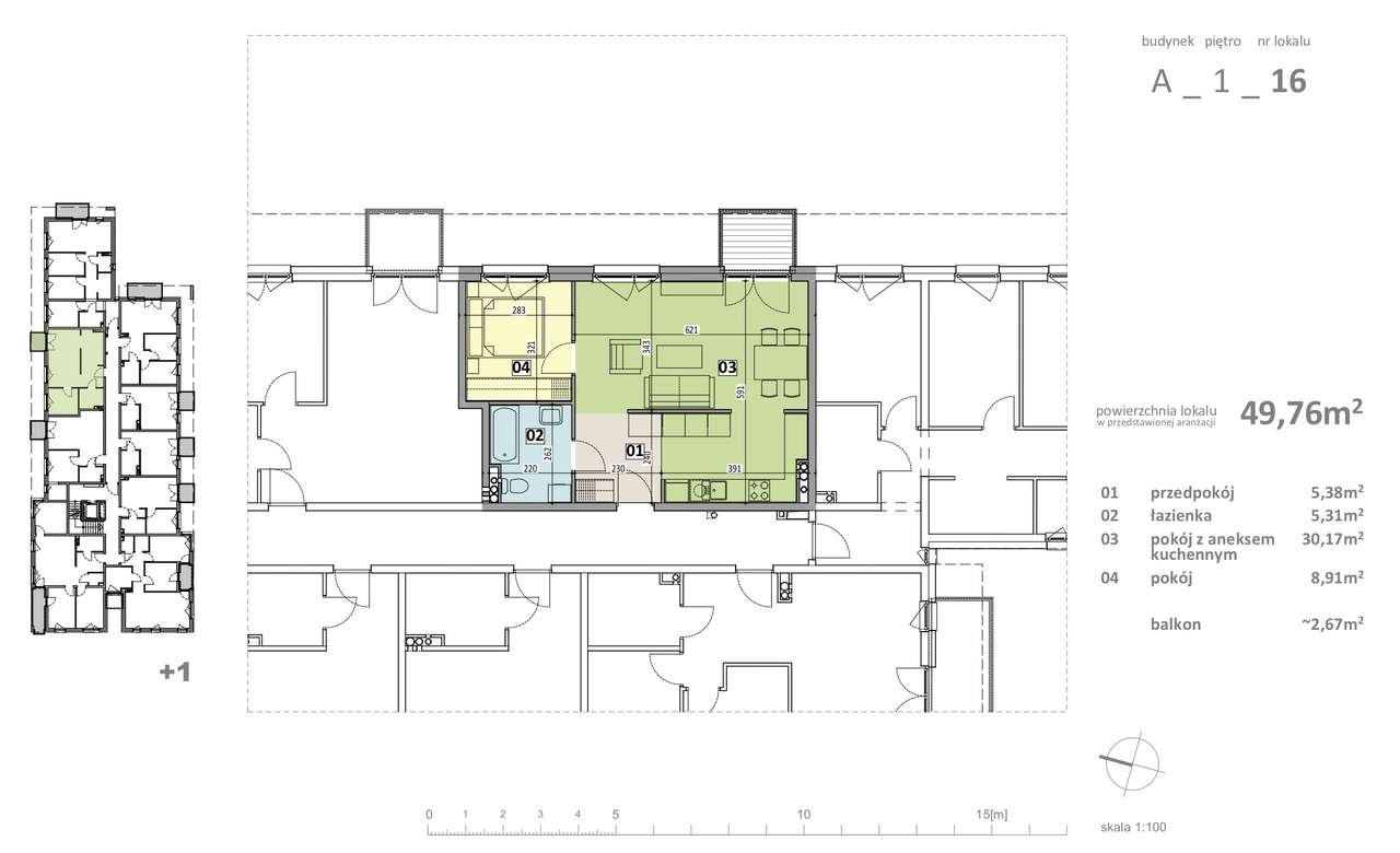 Mieszkanie 2 pokojowe, ul. Federowicza-14