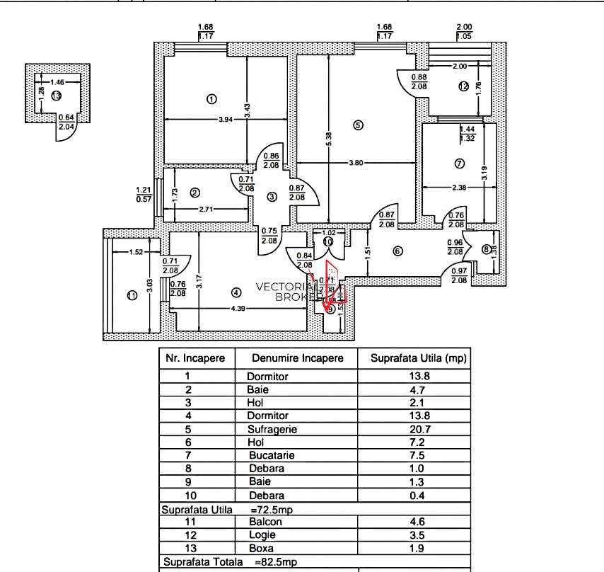 3 camere - 2 bai, 2 balcoane, centrala termica si boxa - Bd Ferdinand-4