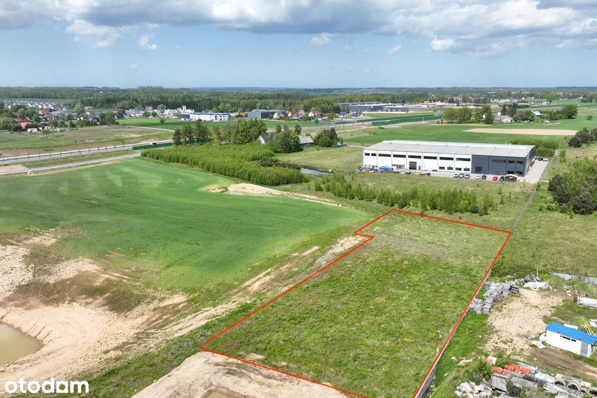 Działka z wydaną WZ dla budowy hali | Sąsiedztwo węzła Miszewo-4