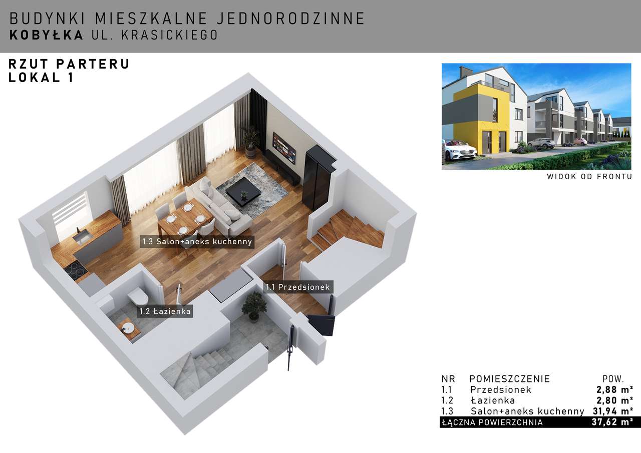 Dwupoziomowe mieszkanie z balkonem i 2 miejscami postojowymi - Pełny obrazek: 2/3