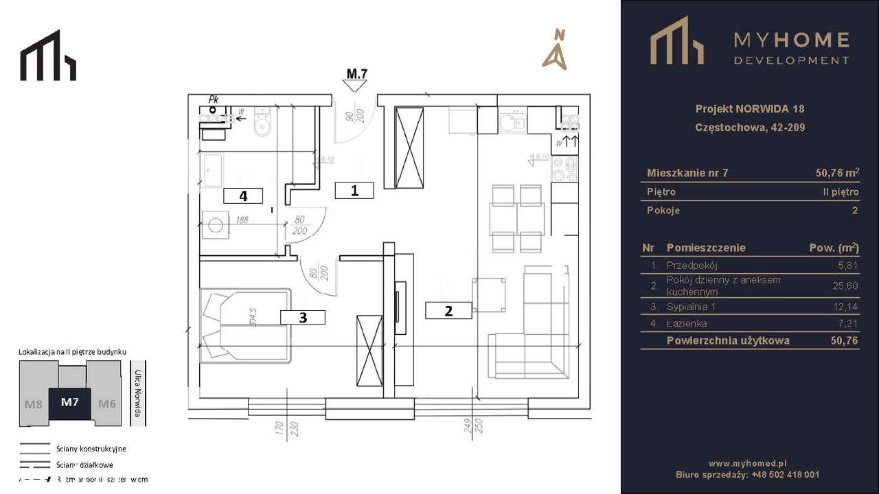 Kameralne apartamenty Norwida 18 m. 7, 2 pokoje - najwyższa jakość - Pełny obrazek: 2/22