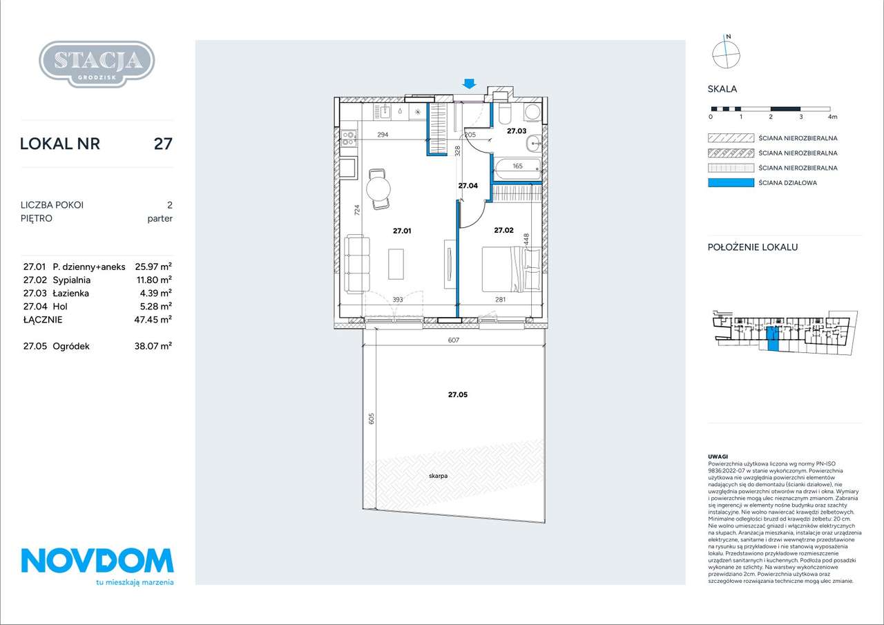 2 pokojowe 47 m2 z ogródkiem - Grodzisk Mazowiecki - Pełny obrazek: 3/9