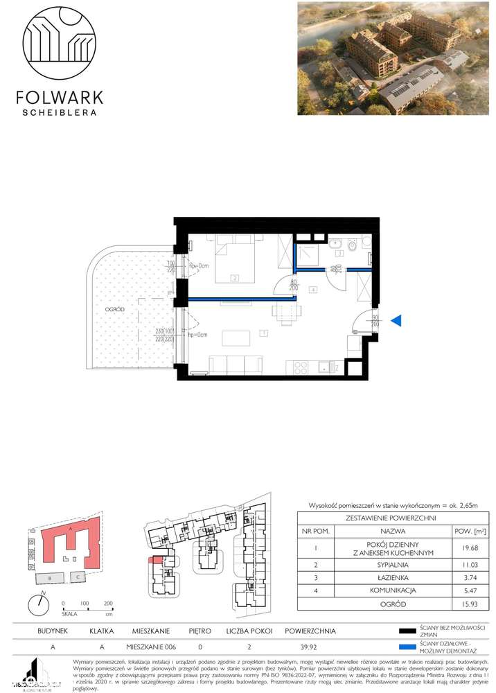 Folwark Scheiblera | mieszkanie 2-pok. - Pełny obrazek: 2/7