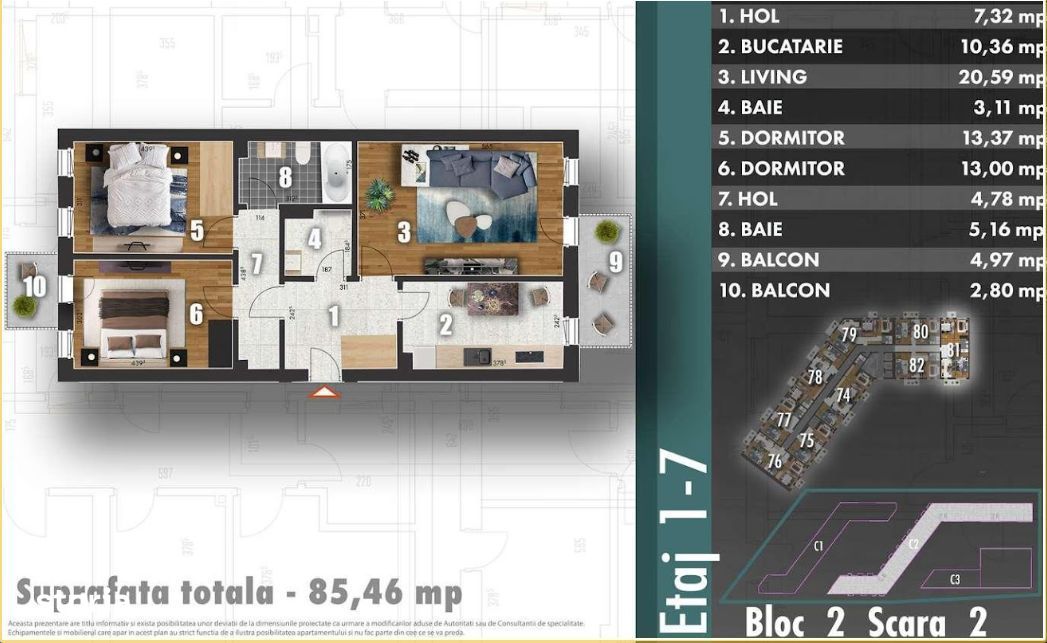 3 camere METALURGIEI comision 0% - Imagine principală: 6/6