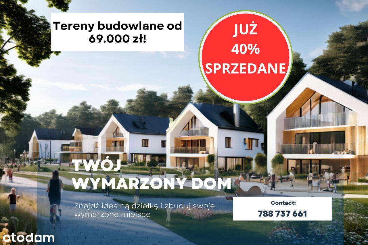 Działki gotowe do zabudowy w Łącku od 69.000 zl