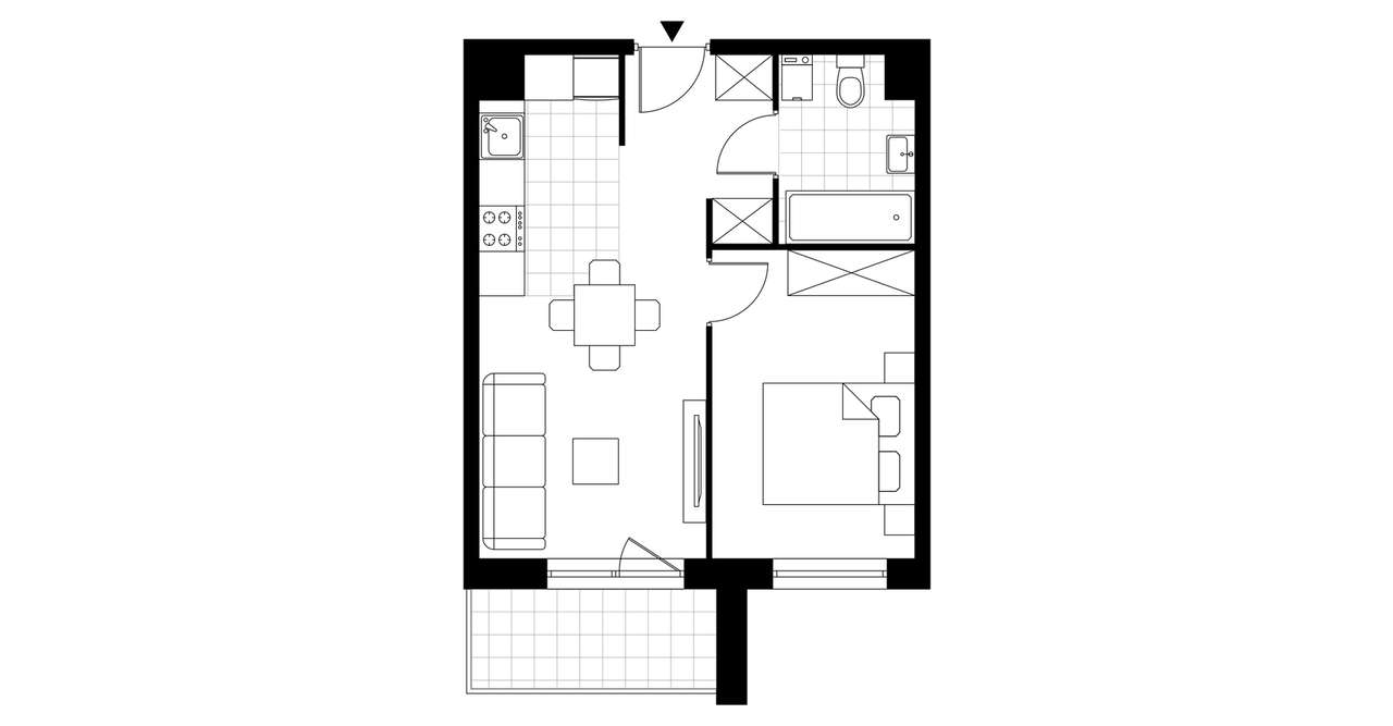 2-pokojowe mieszkanie 36m2 + balkon Bez Prowizji - Pełny obrazek: 4/7