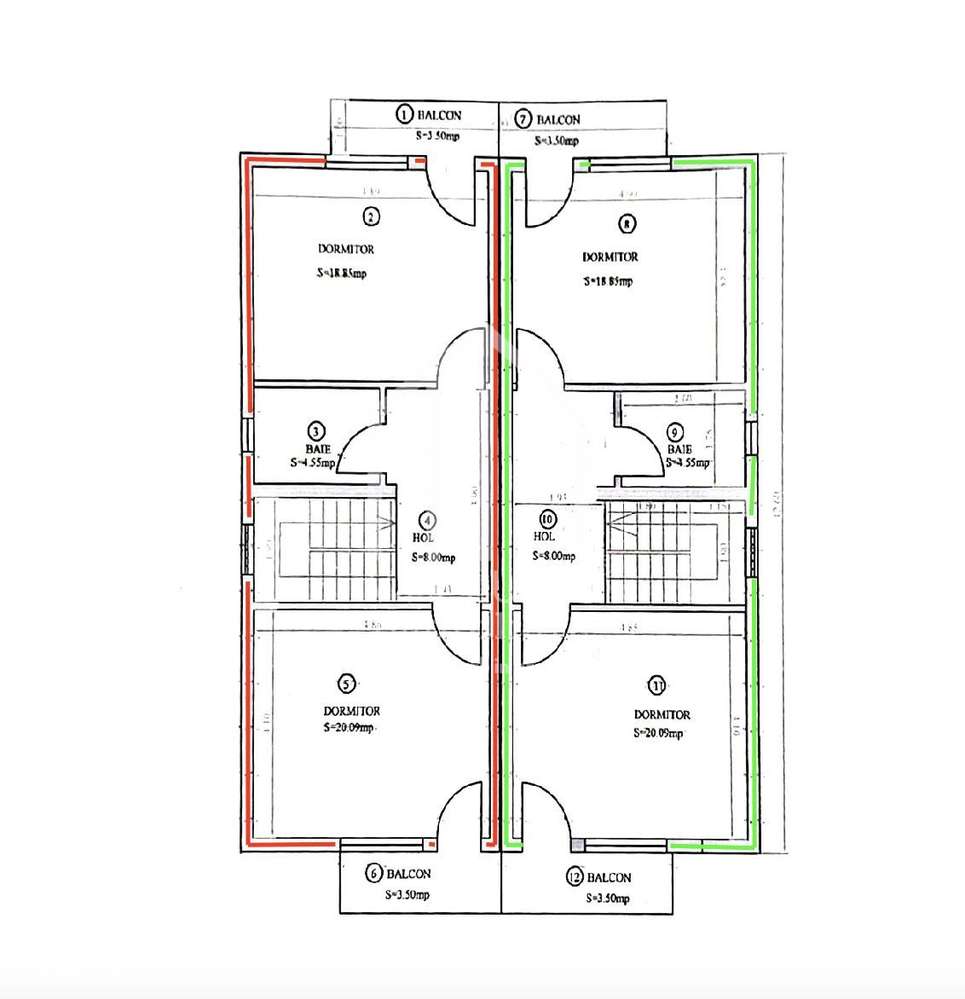 Duplex cu 3 camere, 103mp utili+2 balcoane, 267mp teren, Cristian-16