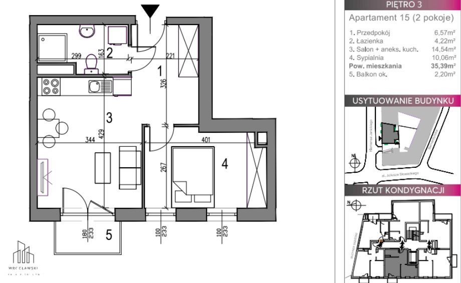 Prestiżowy apartament w centrum miasta, 2 pokoje