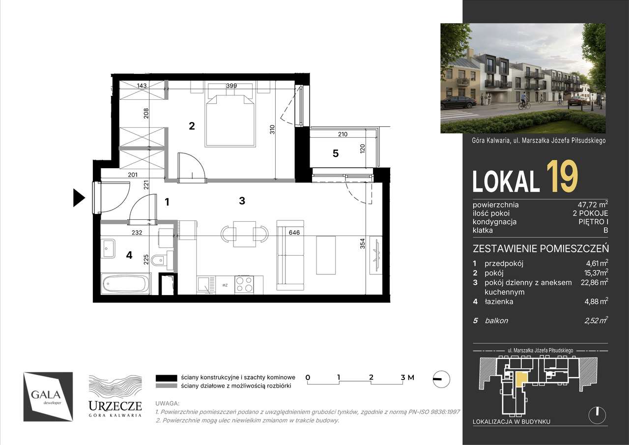 Ciche mieszkanie 2-pokojowe w centrum miasta M.19 - Pełny obrazek: 2/7