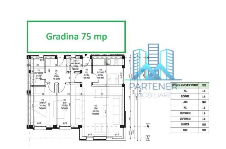 2 BAI! GRADINA INTABULATA! Apart. 3 camere, 74 mp, Pacurari - Rediu - Imagine principală: 2/8