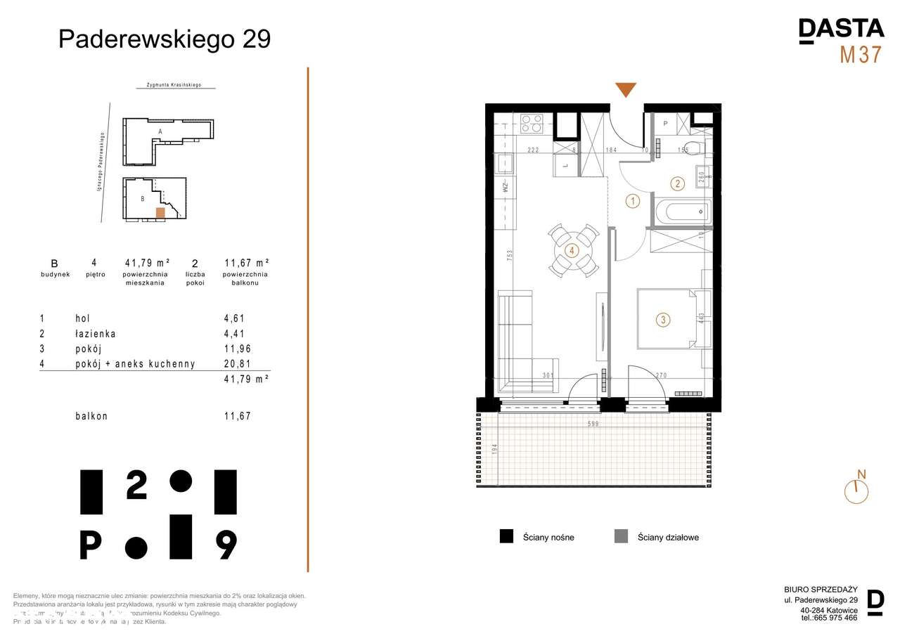 Paderewskiego 29 | mieszkanie 2-pok. | B_M37 - Pełny obrazek: 2/13