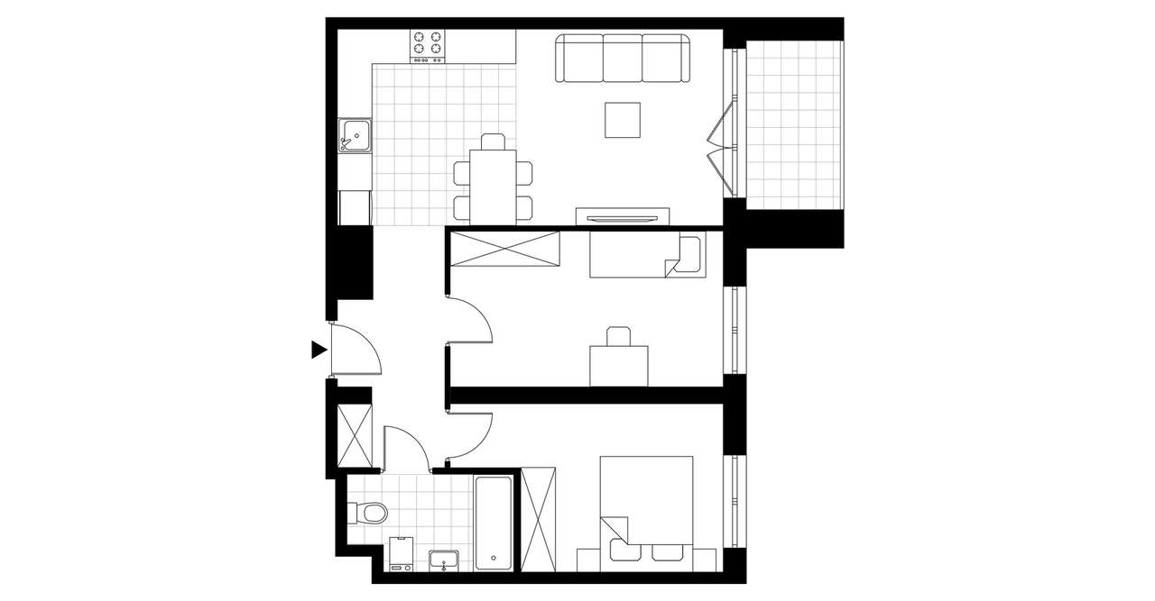 3-pokojowe mieszkanie 56m2 + balkon - Pełny obrazek: 3/8