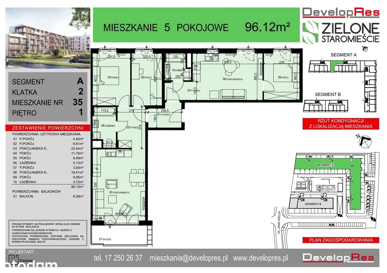 Dla inwestora - 5 pokoi| 96,12 m² | Zielone Staromieście A-35|