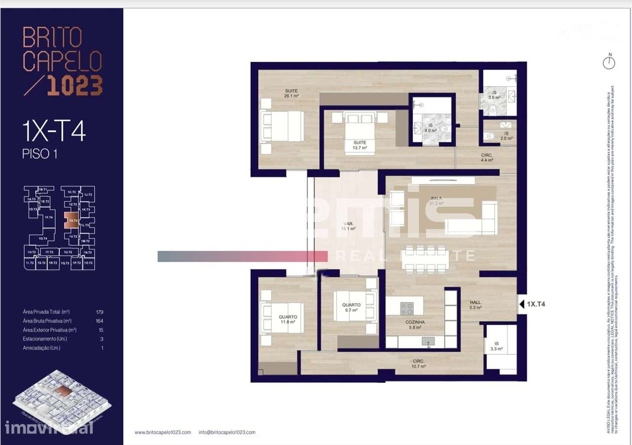 Apartamento T4 no Condomínio Brito Capelo 1023. Exclusividade e Modern-49