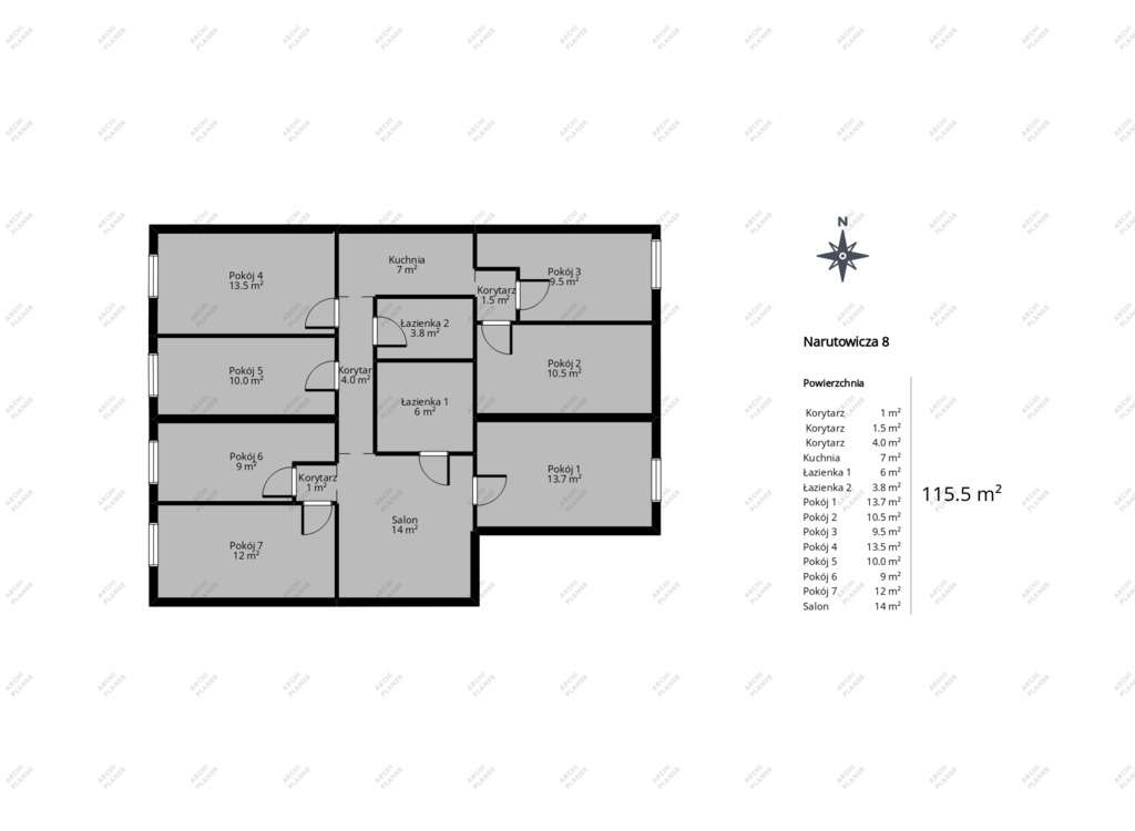 Mieszkanie 115,5 m² w kamienicy, 7 pokoi, centrum-19