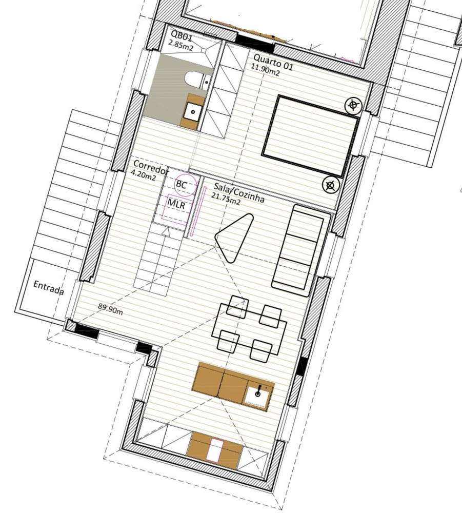 T2 com Mezanino (Suíte) e 2 Lugares de Estacionamento – Valbom-7