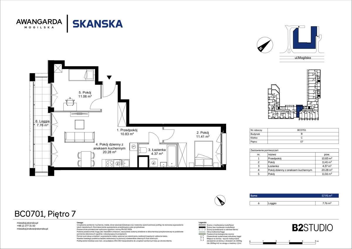 3-pokojowe mieszkanie 57m2 + loggia Bezpośrednio - Pełny obrazek: 2/9