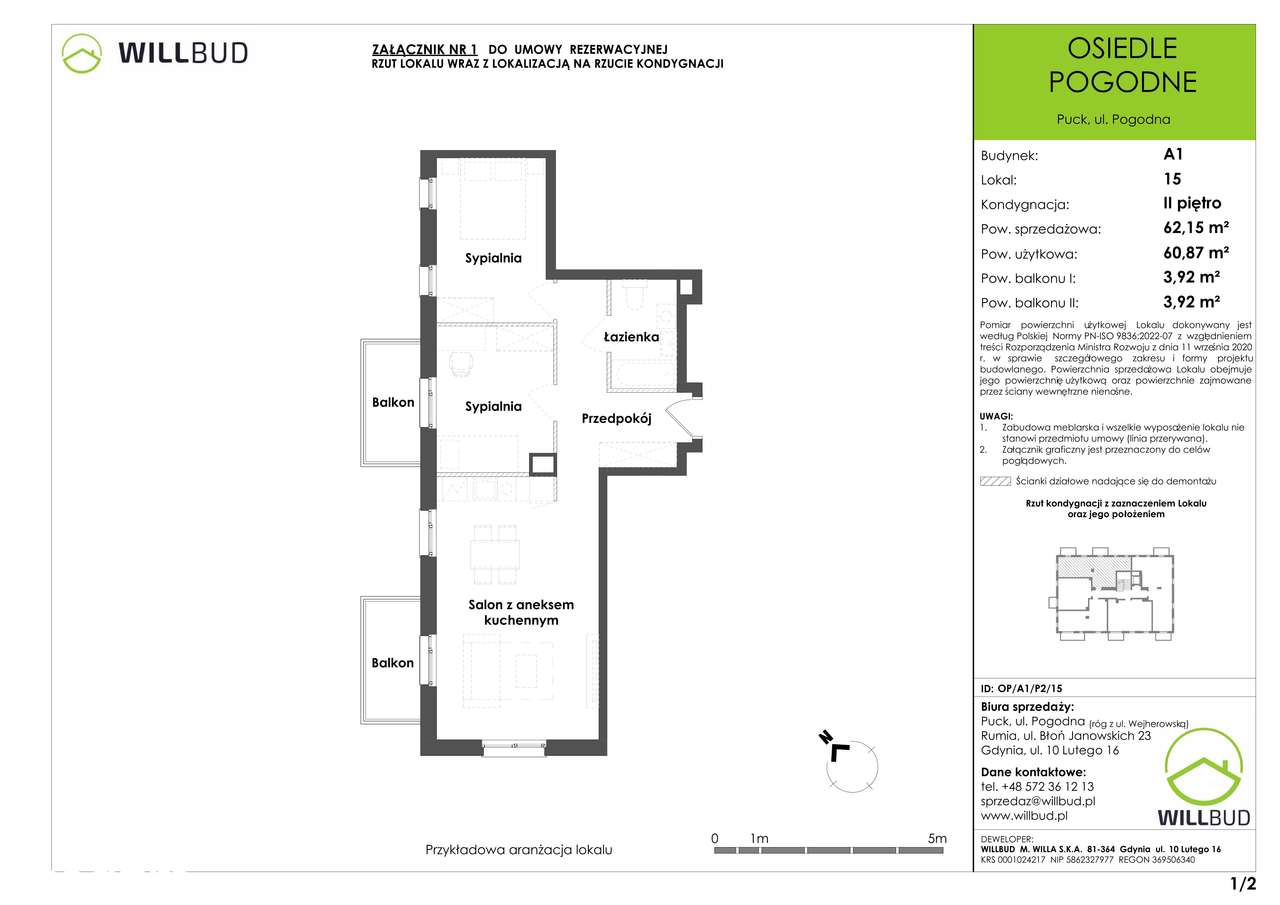 Osiedle Pogodne | mieszkanie 3-pok. | OP/A1/P2/15 - Pełny obrazek: 2/7