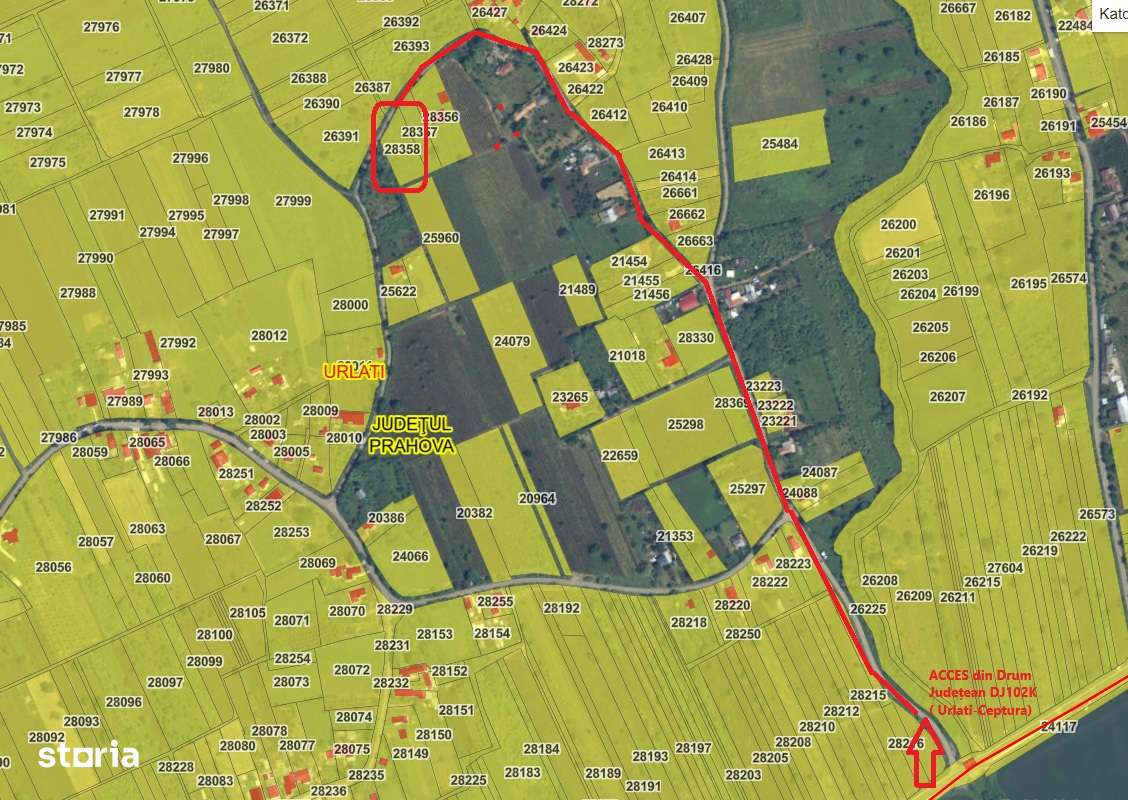 TEREN INTRAVILAN ORAS URLATI str. MARUNTIS - Imagine principală: 1/1