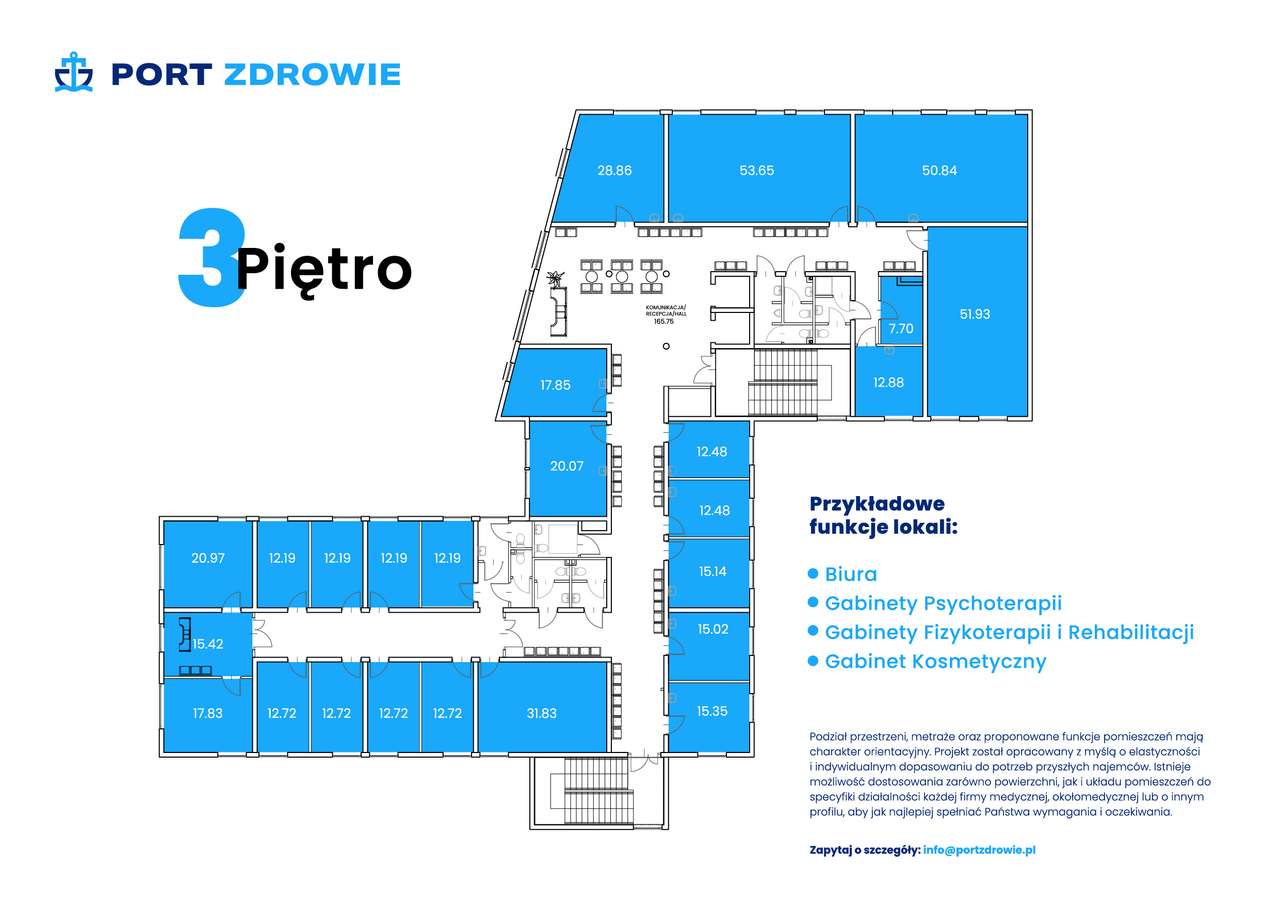 Gabinety do wynajęcia Szczecin Zdroje ul. Citroena Port Zdrowie - Pełny obrazek: 5/6