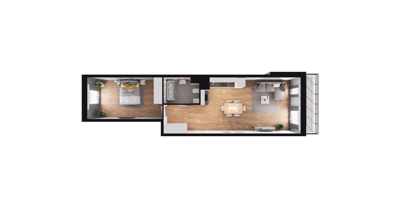 2-pokojowe mieszkanie 55m2 + balkon Bezpośrednio - Pełny obrazek: 2/8