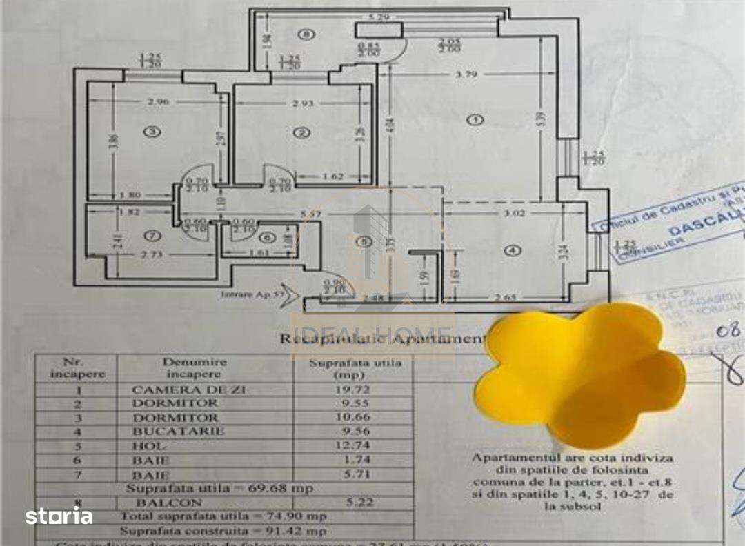 Tatarasi - 3 camere - 75mp - bloc nou - etajul 2-7