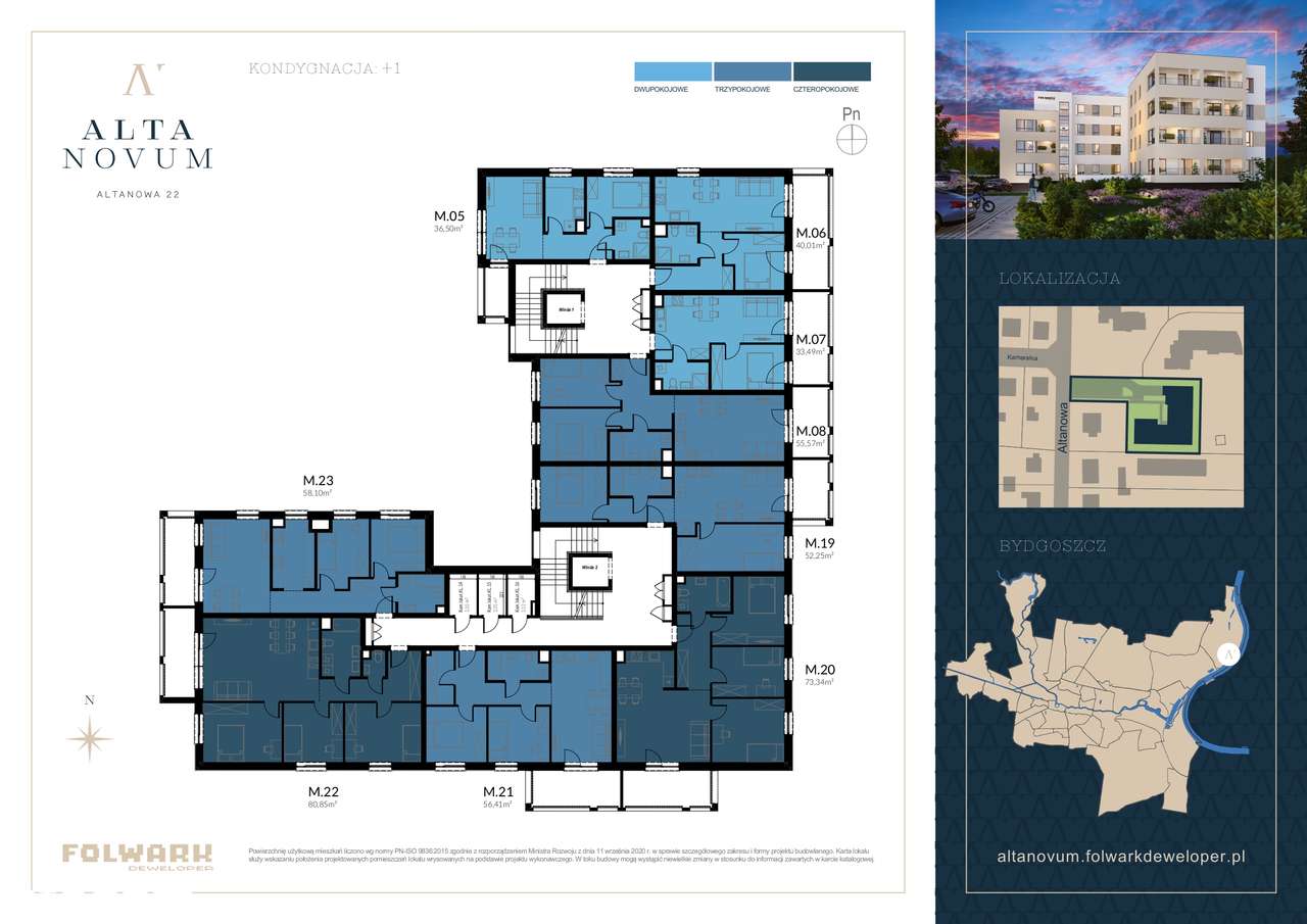 ALTA NOVUM - Twoje wymarzone miejsce nad Wisłą -  52,25m2 1PIĘTRO M19 - Pełny obrazek: 3/9
