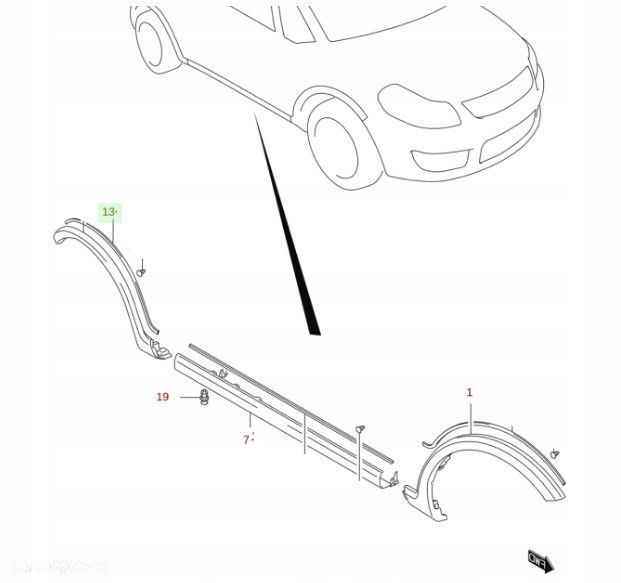 SUZUKI SX4 2009 - 2013 LISTWA BŁOTNIKA TYŁ PRAWA - 3