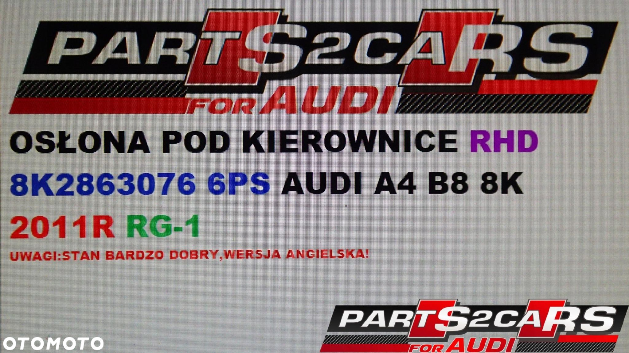 OSŁONA POD KIEROWNICĘ RHD AUDI A4 B8 8K2863076 6PS - 14