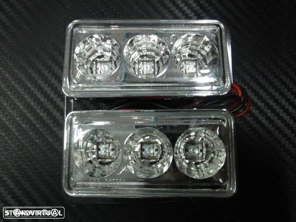 Pisca / farois / farolins laterais VW Golf 3, Vento 92-96, passat 35i, em leds fundo cristal - 1