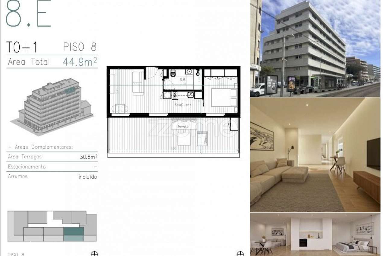 Apartamento T0 Em Matosinhos Sul