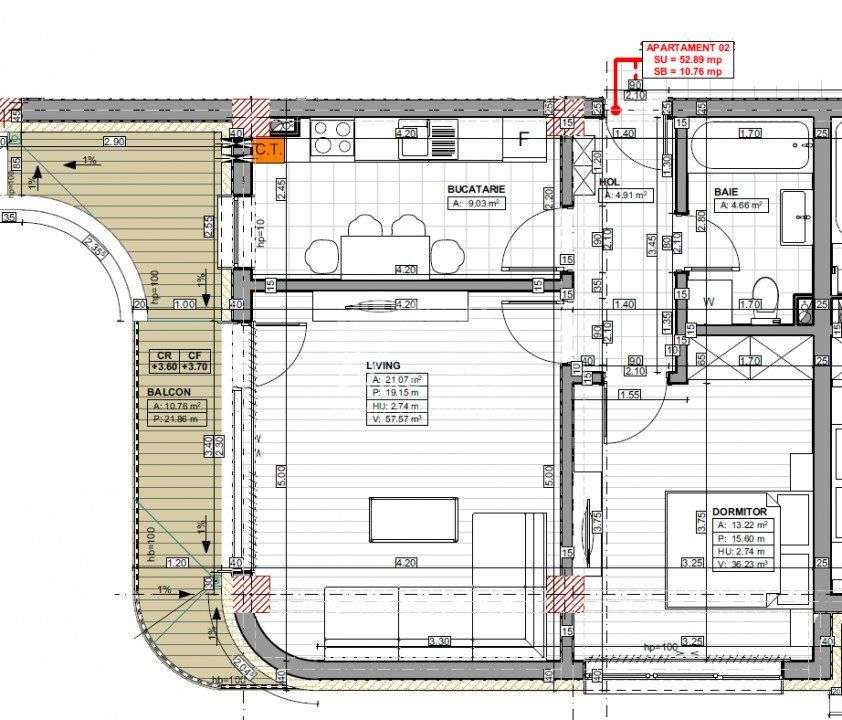 Apartament cu 2 camere cu balcon generos – Elira Plus Residence, Pal - Imagine principală: 3/6