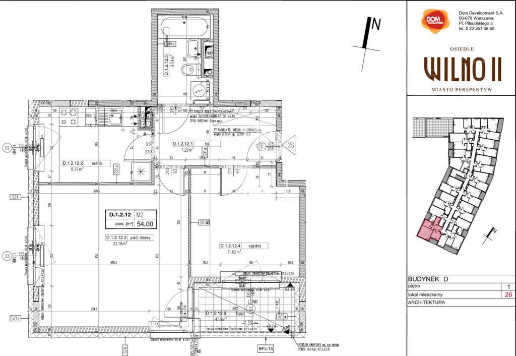 Dwupokojowe 54 m2 z balkonem na Osiedlu Wilno-19