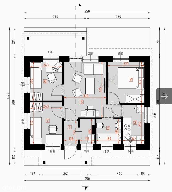 Działka +Dom 3 pokoje +salon +poddasze Targowa ECO-7