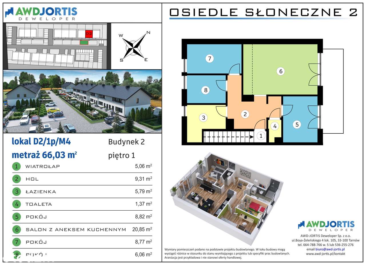 Tarnów, Brzozówka, piętro, ogródek, własne M - Pełny obrazek: 2/6