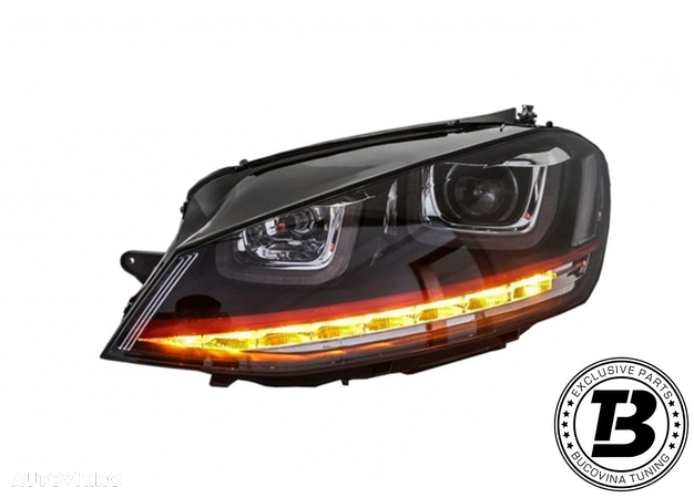 Faruri 3D LED compatibile cu VW Golf 7 VII GTI Design - 4