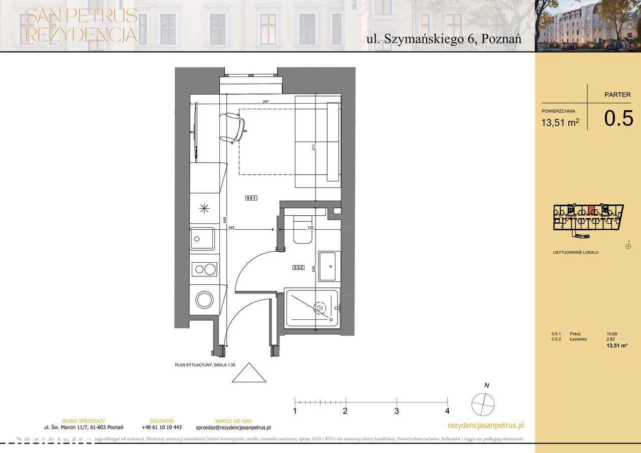 1-pokojowe mieszkanie 13m2 Bezpośrednio - Pełny obrazek: 2/7